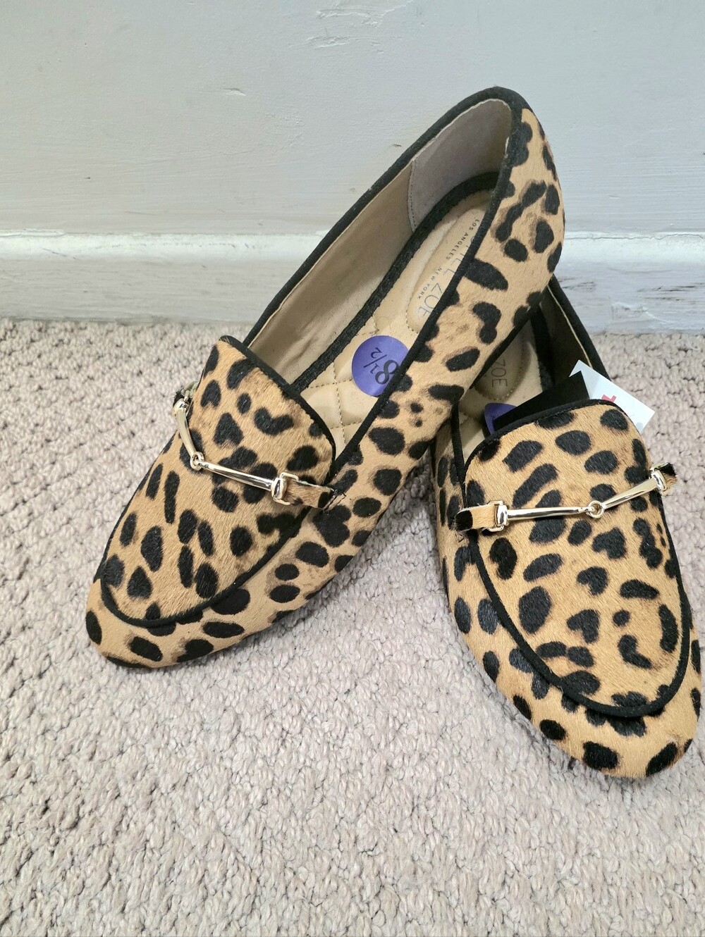 Rachel Zoe Leopard-Print Loafers with Gold Bit